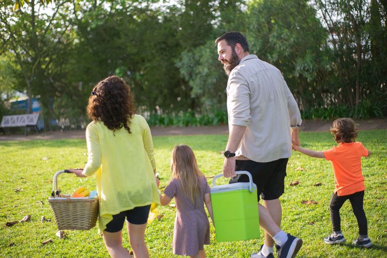 family enjoying a day at park in Medina County, Ohio